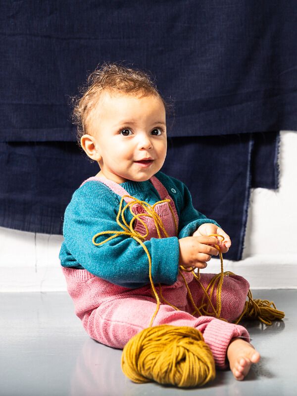 Pulover tricotat bebe Victor Petrol Blue